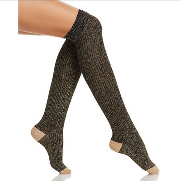 kate spade Accessories - Kate Spade Metallic Over the Knee Socks